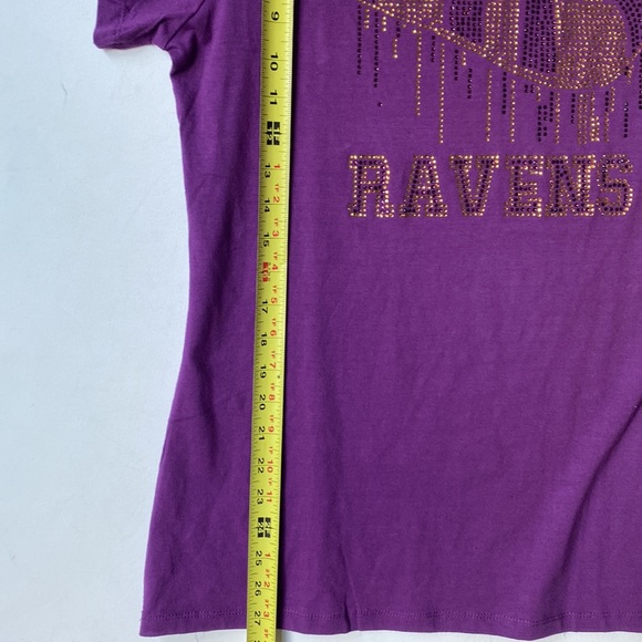 Hip Jeans Baltimore Ravens Purple Short Sleeve Tee with jeweled lips, Size 2XL - Picture 8 of 8